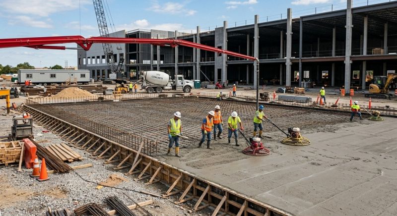 Commercial Slab Construction in Centreville, VA